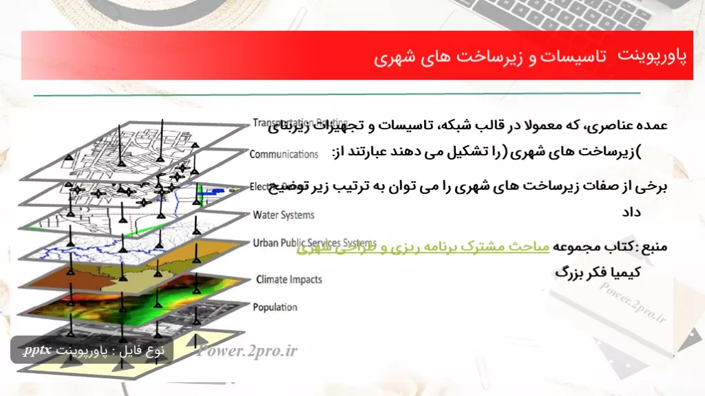 دانلود پاورپوینت تاسیسات و زیرساخت های شهری - کد103335