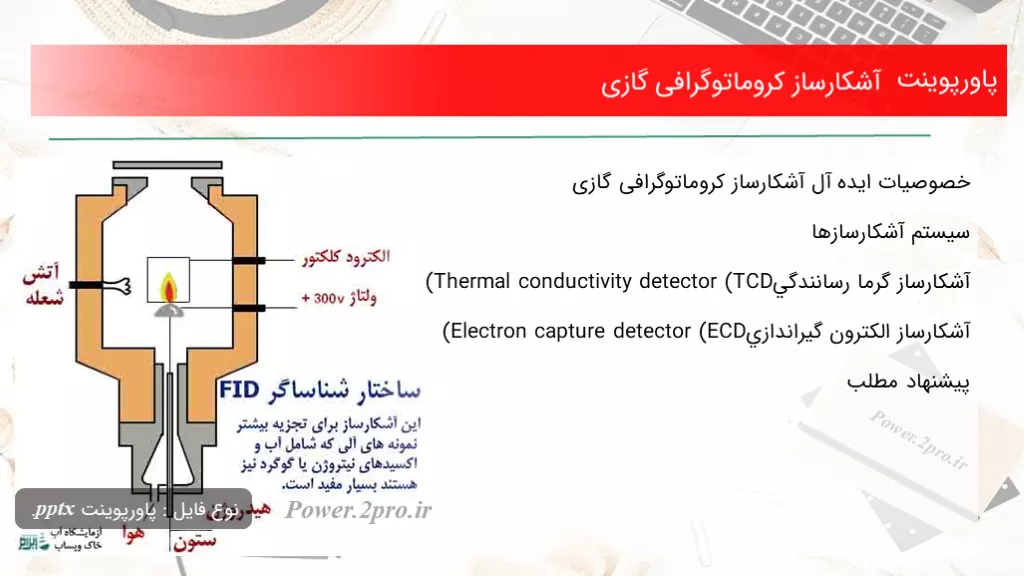 دانلود پاورپوینت آشکارساز کروماتوگرافی گازی - کد106185