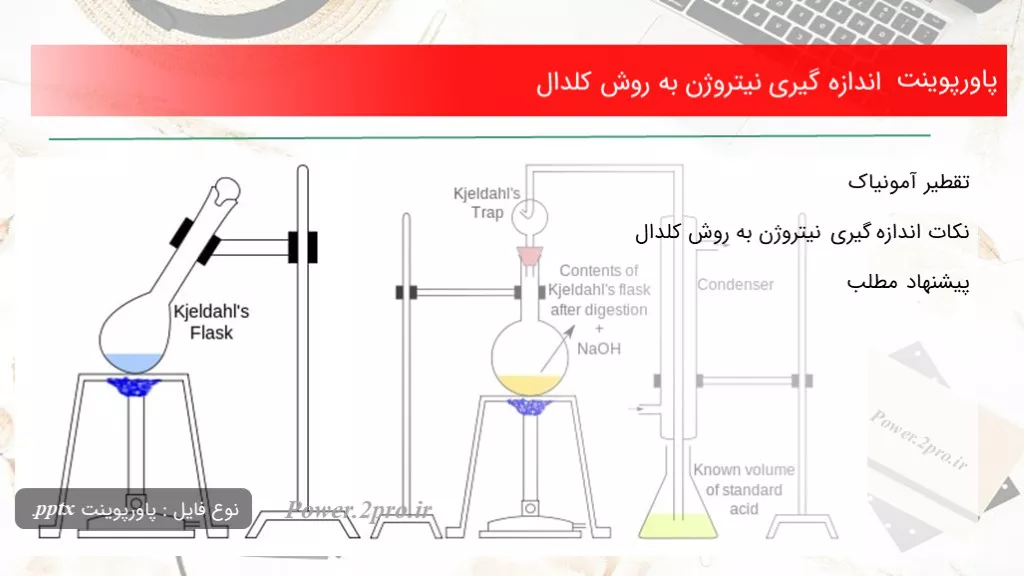 دانلود پاورپوینت اندازه گیری نیتروژن به چگونگی کلدال - کد106228