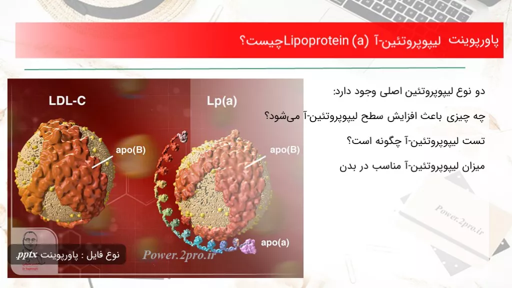 دانلود پاورپوینت لیپوپروتئین-آ Lipoprotein (a) چه چیزی است ؟ - کد109873