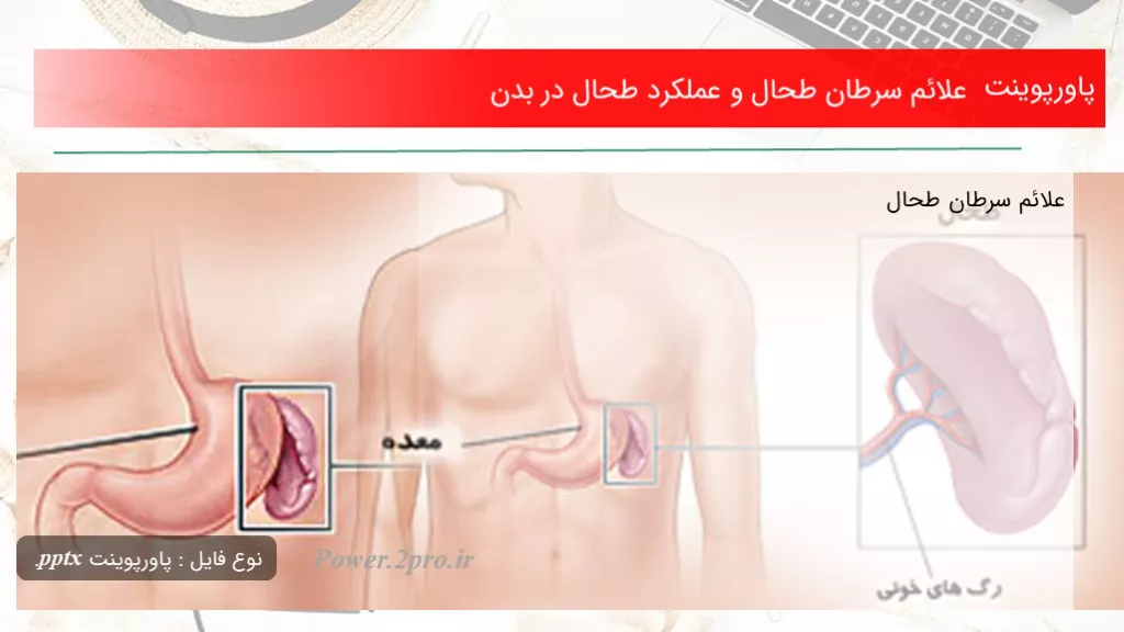 دانلود پاورپوینت علائم سرطان طحال و عملکرد طحال در بدن - کد110730