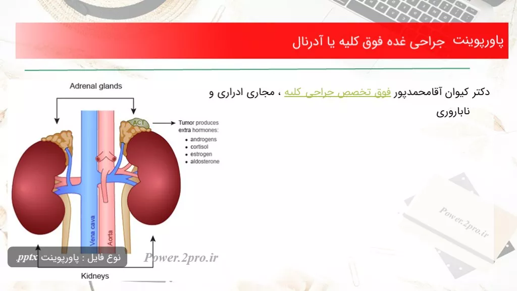 دانلود پاورپوینت جراحی غده فوق کلیه یا آدرنال - کد111393