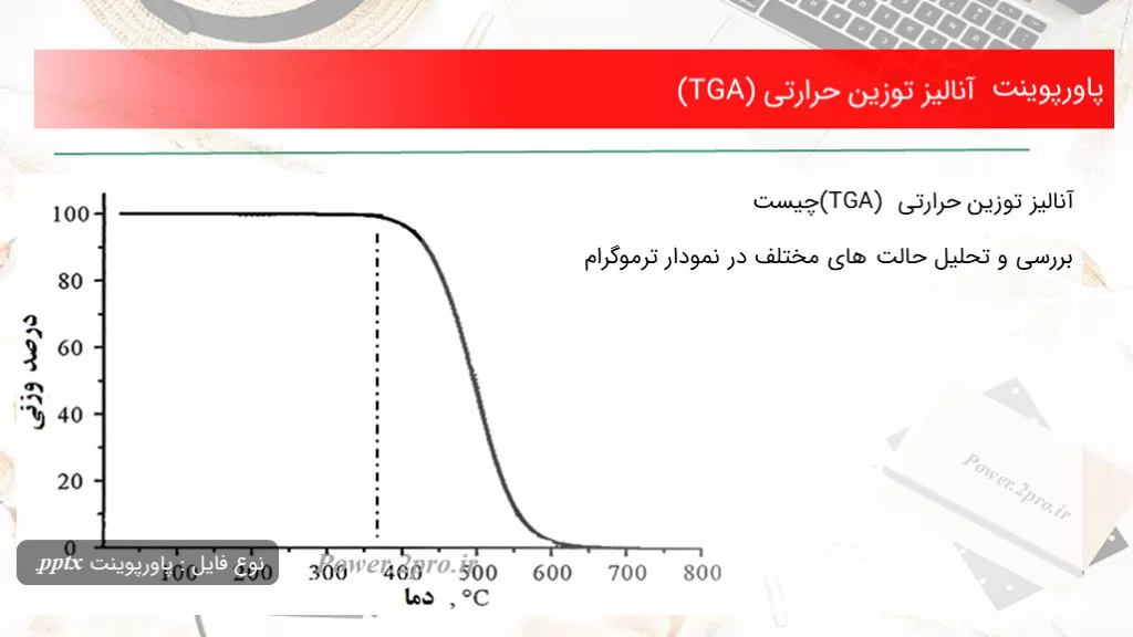 دانلود پاورپوینت آنالیز توزین حرارتی (TGA) - کد113532