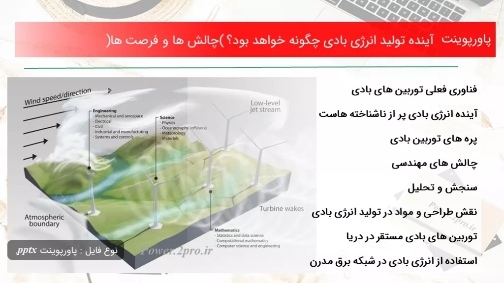 دانلود پاورپوینت آینده تولید انرژی بادی  چطور خواهد بود؟ (چالش ها و فرصت ها) - کد114629