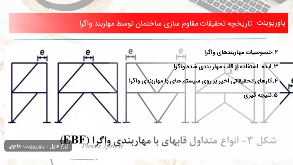 دانلود پاورپوینت تاریخچه تحقیقات مقاوم سازی ساختمان توسط مهاربند واگرا - کد114746