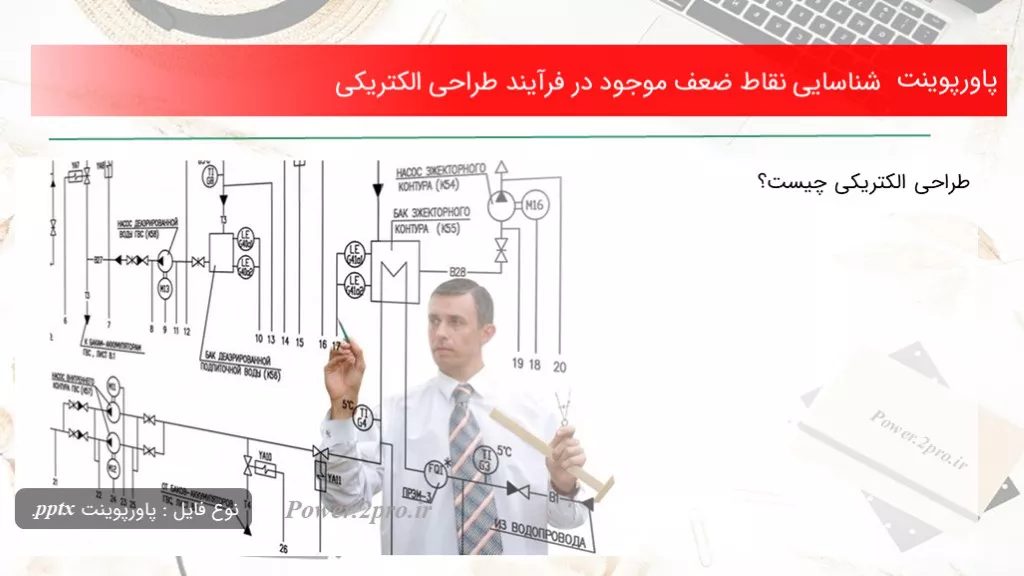 دانلود پاورپوینت شناسایی نقاط ضعف موجود در فرآیند طراحی الکتریکی - کد114822