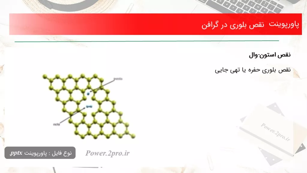 دانلود پاورپوینت نقص بلوری در گرافن - کد114921