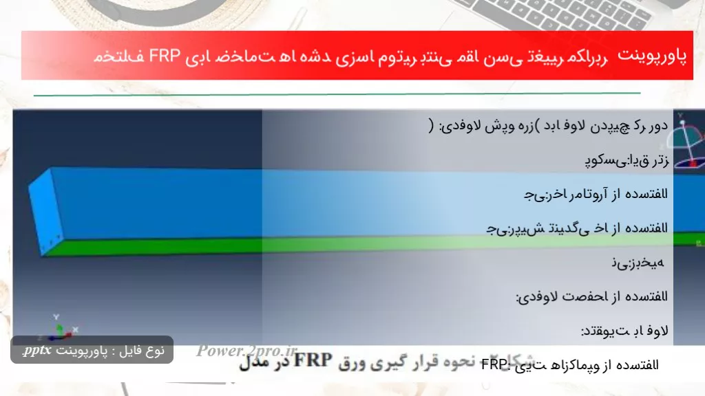 دانلود پاورپوینت ﺑﺮرﺳﯽ ﺗﻐﯿﯿﺮ ﻣﮑﺎن ﺗﯿﺮ ﺑﺘﻨﯽ ﻣﻘﺎوم ﺳﺎزی ﺷﺪه ﺑﺎ ﺿﺨﺎﻣﺖ ﻫﺎی ﻣﺨﺘﻠﻒ FRP - کد114974