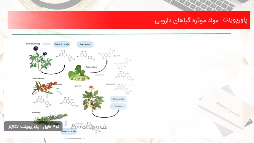 دانلود پاورپوینت مواد موثره گیاهان دارویی - کد117804