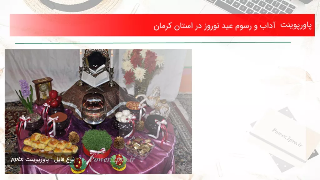 دانلود پاورپوینت آداب و رسوم عید نوروز در استان کرمان - کد119824