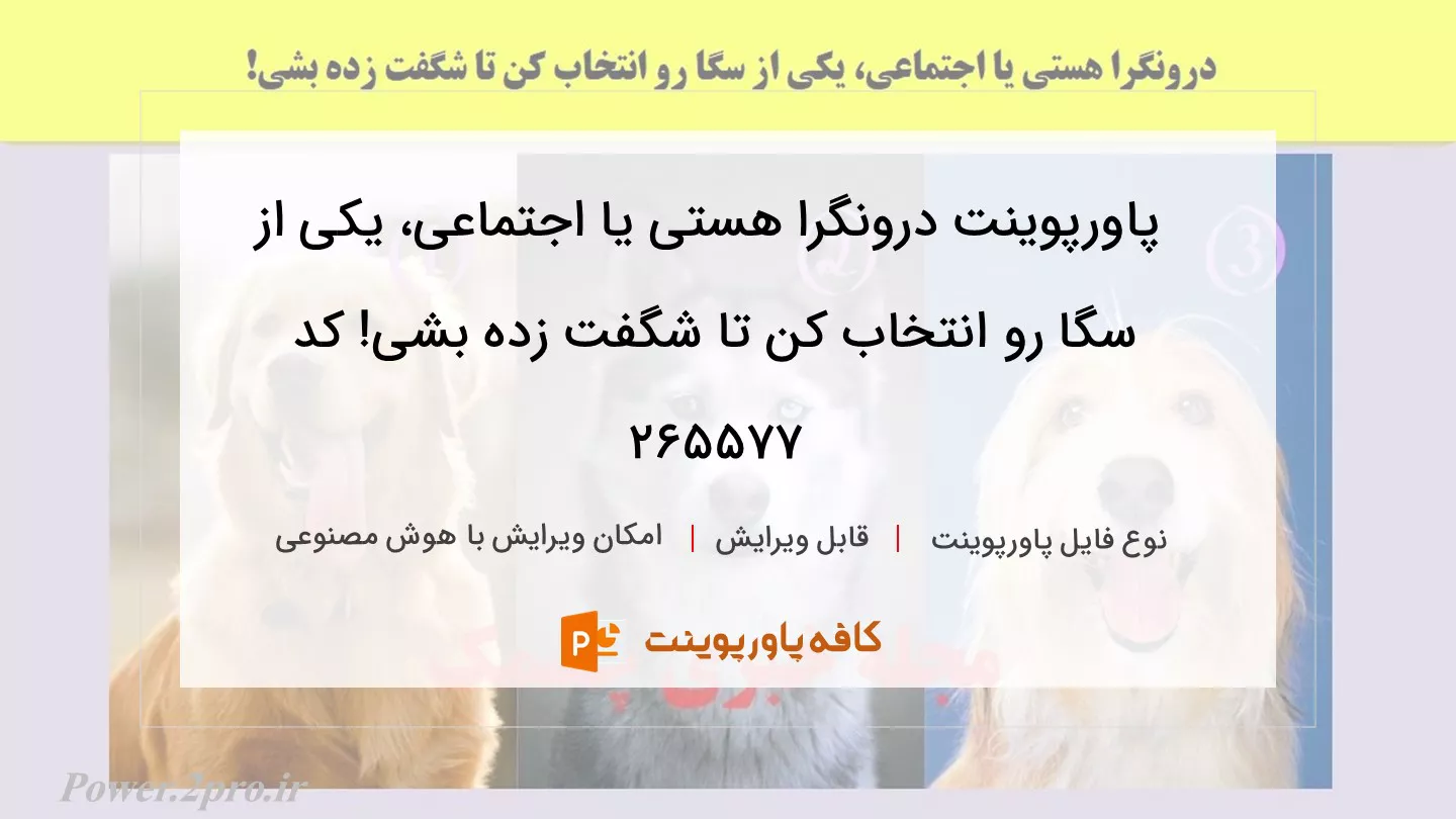 دانلود پاورپوینت درونگرا هستی یا اجتماعی، یکی از سگا رو انتخاب کن تا شگفت زده بشی! کد 265577