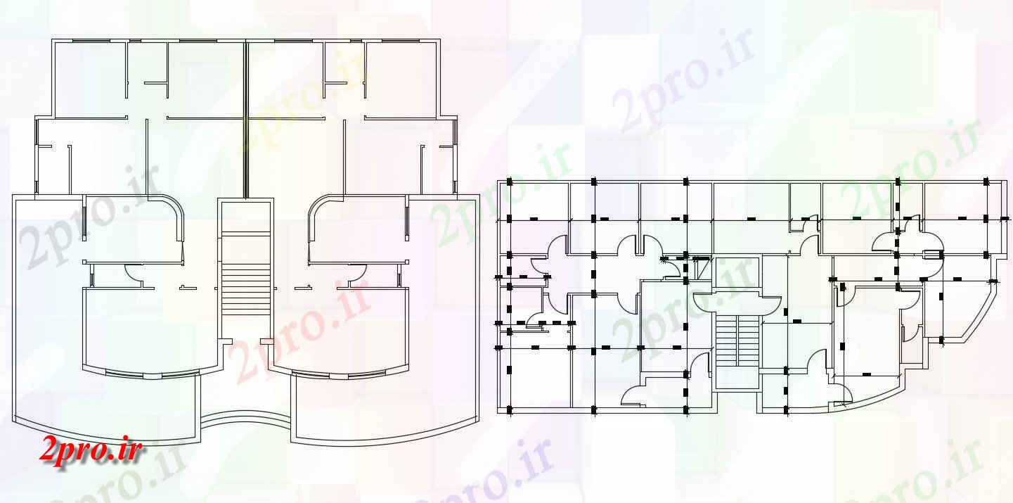 دانلود  نقشه مسکونی ، ویلا ، دوبلکس ، اپارتمان 12×27 متر (کد30009)