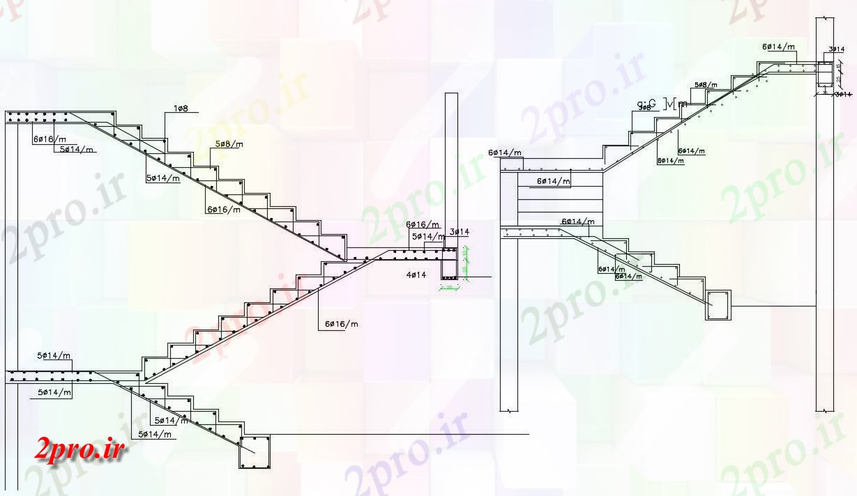 دانلود  نقشه راه پله ، اسانسور ، بالابر ، دستگاه پله   (کد30020)