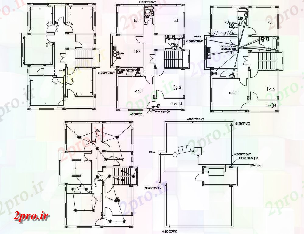 دانلود  نقشه مسکونی ، ویلا ، دوبلکس ، اپارتمان 9×14 متر (کد30042)