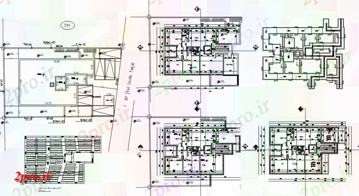 دانلود  نقشه مسکونی ، ویلا ، دوبلکس ، اپارتمان 11×18 متر (کد30046)