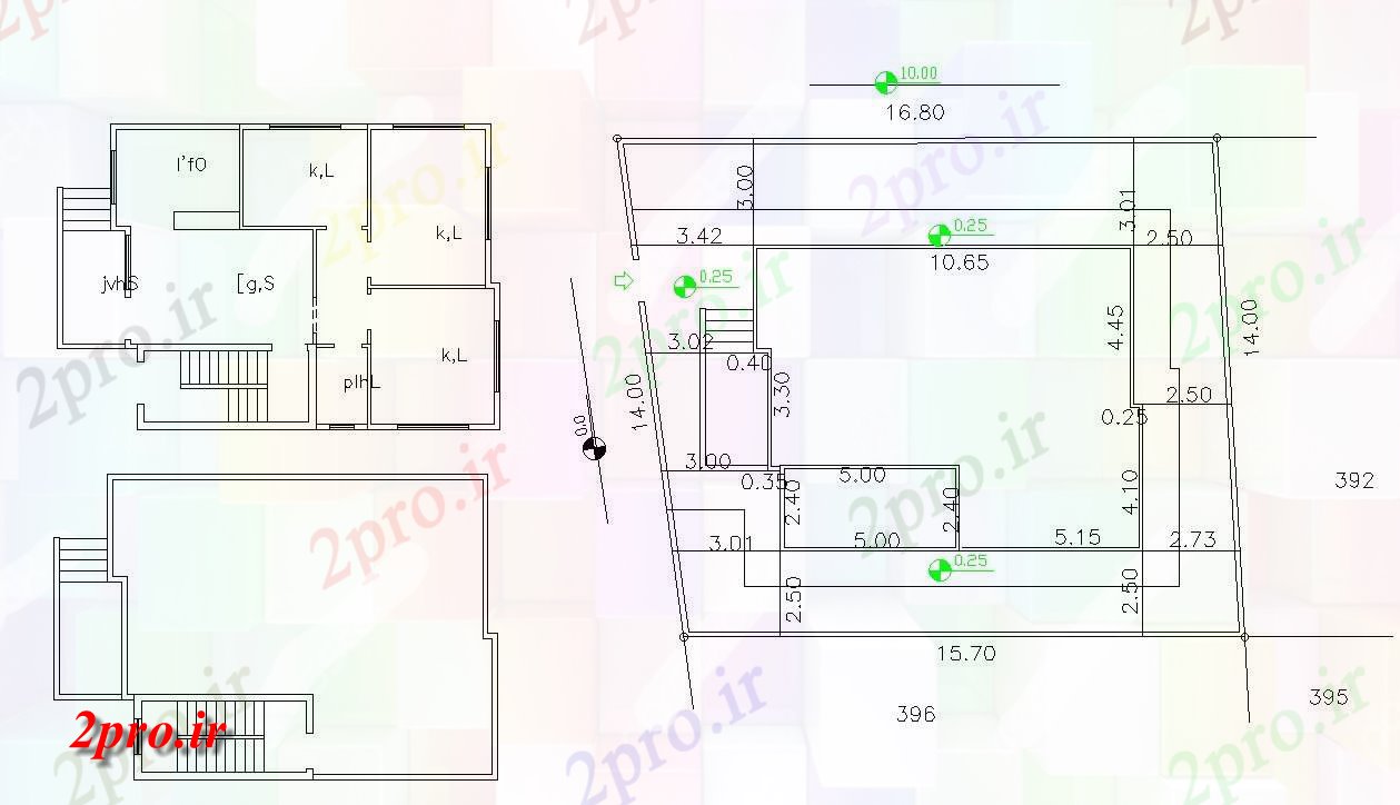 دانلود  نقشه مسکونی ، ویلا ، دوبلکس ، اپارتمان 8×12 متر (کد30073)