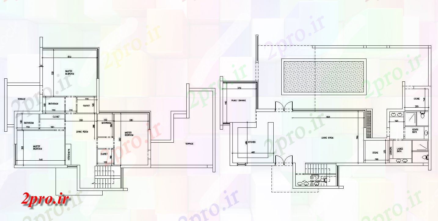 دانلود  نقشه مسکونی ، ویلا ، دوبلکس ، اپارتمان 16×23 متر (کد30079)