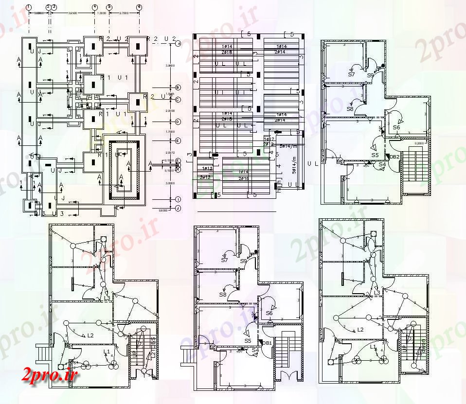 دانلود  نقشه ستون گذاری ساختمان   (کد30080)