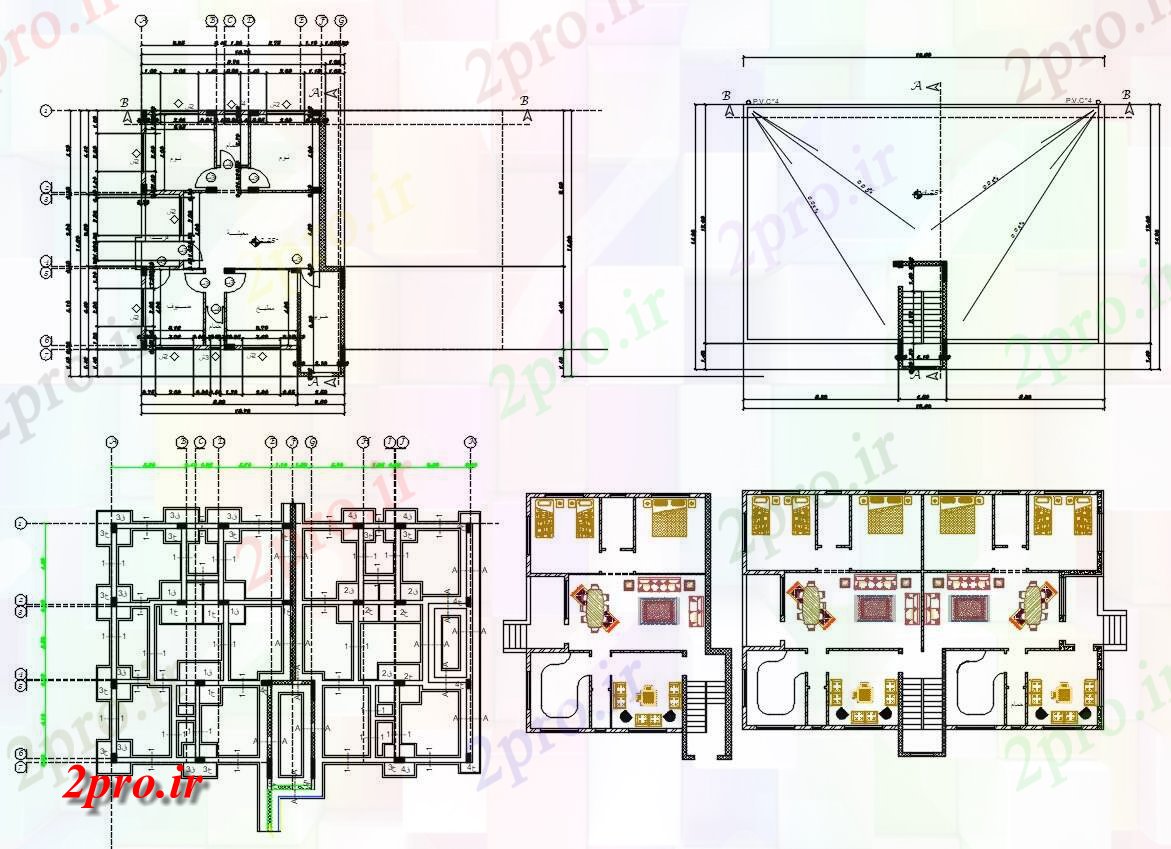 دانلود  نقشه مسکونی ، ویلا ، دوبلکس ، اپارتمان 12×19 متر (کد30102)