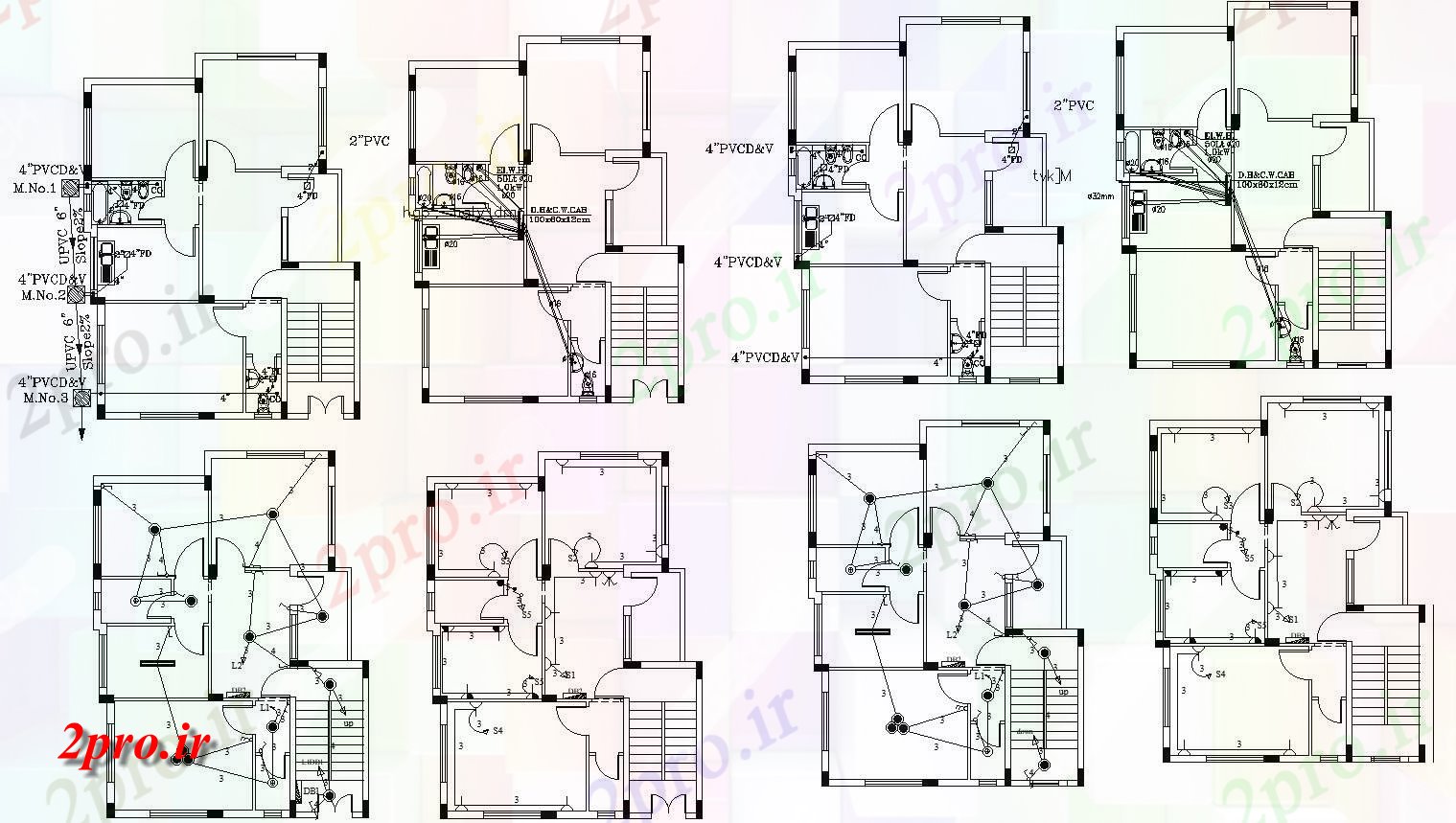 دانلود  نقشه مسکونی ، ویلا ، دوبلکس ، اپارتمان 9×12 متر (کد30125)