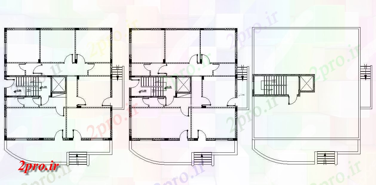 دانلود  نقشه ویلا ، مسکونی ، دوبلکس 13×14 متر (کد30147)