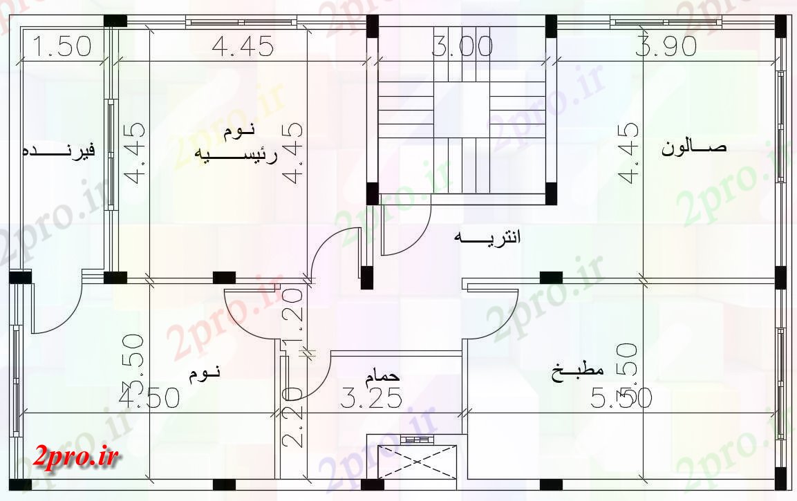 دانلود  نقشه مجتمع مسکونی ، اپارتمان 9×14 متر (کد30149)