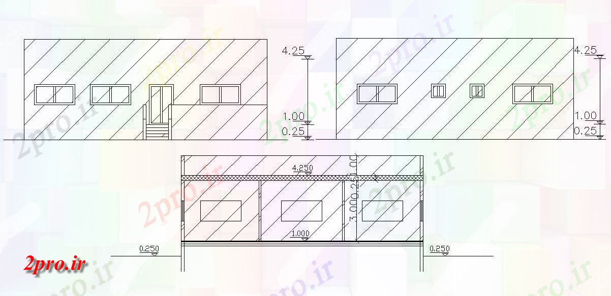 دانلود  نقشه نما ویلا ، مسکونی ، دوبلکس   (کد30151)