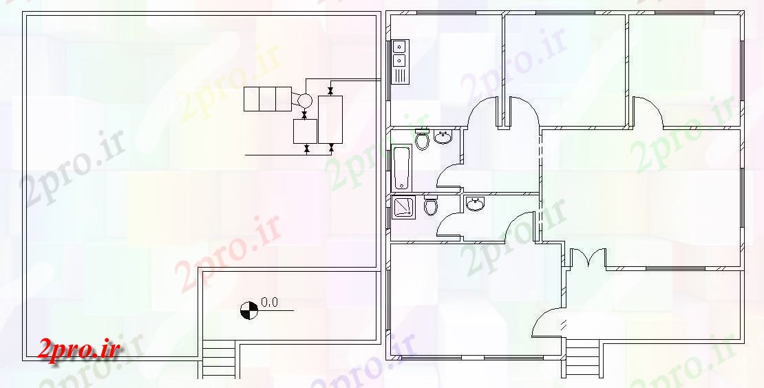 دانلود  نقشه ویلا ، مسکونی ، دوبلکس 12×24 متر (کد30153)