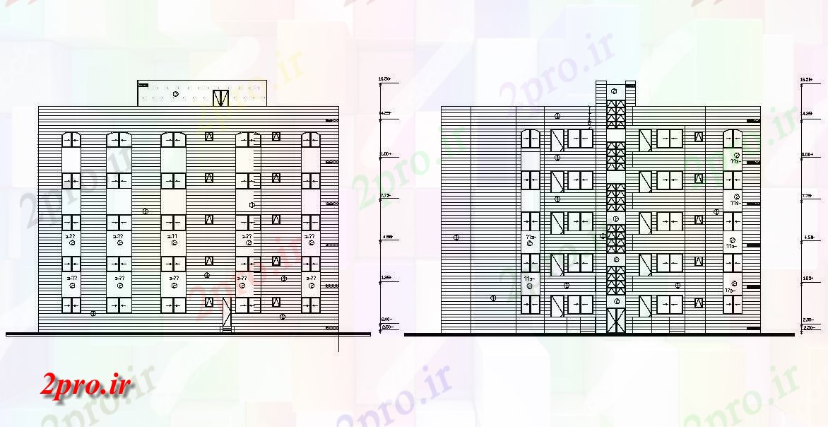 دانلود  نقشه D  طراحی آپارتمان نما ارتفاعی اتوکد   کد  (کد30160)
