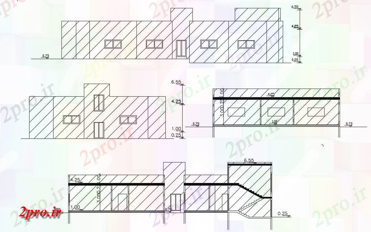 دانلود  نقشه نما مجتمع مسکونی ، اپارتمان   (کد30194)