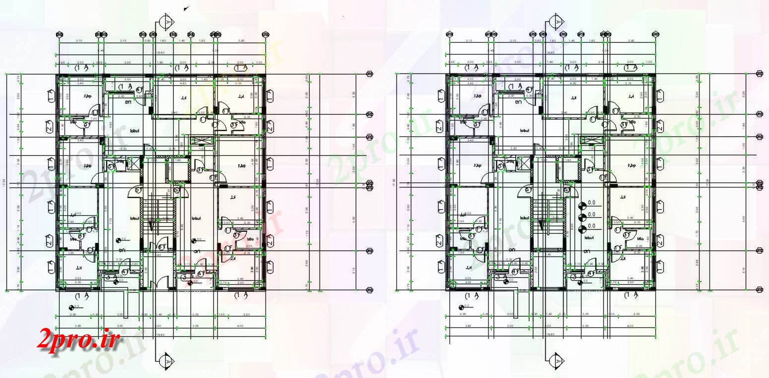 دانلود  نقشه مسکونی ، ویلا ، دوبلکس ، اپارتمان 12×21 متر (کد30218)