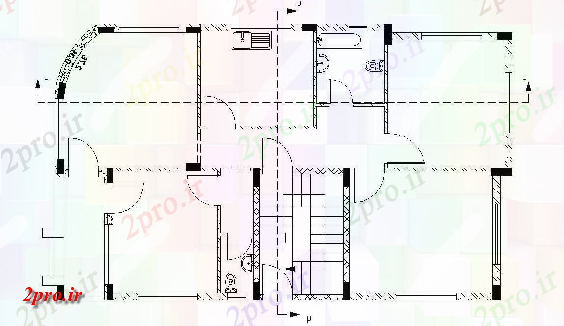 دانلود  نقشه مسکونی ، ویلا ، دوبلکس ، اپارتمان 8×14 متر (کد30223)