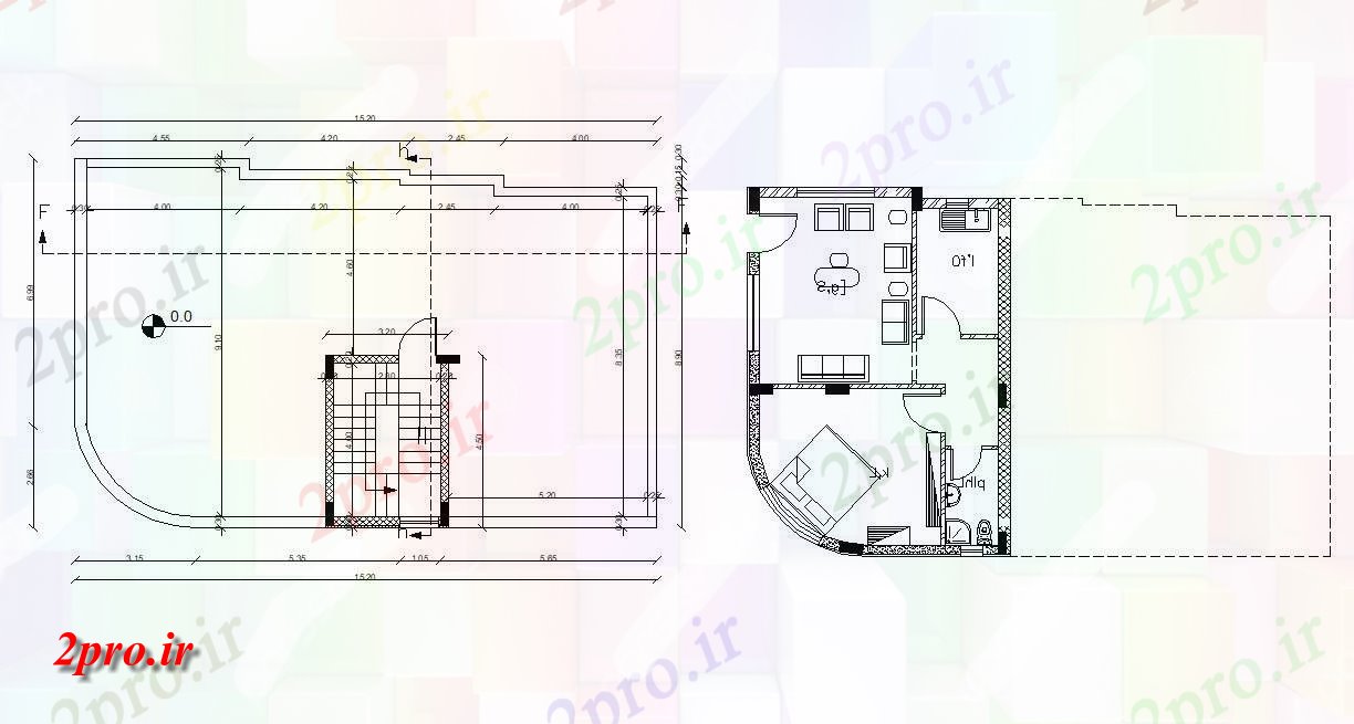 دانلود  نقشه مسکونی ، ویلا ، دوبلکس ، اپارتمان   (کد30228)