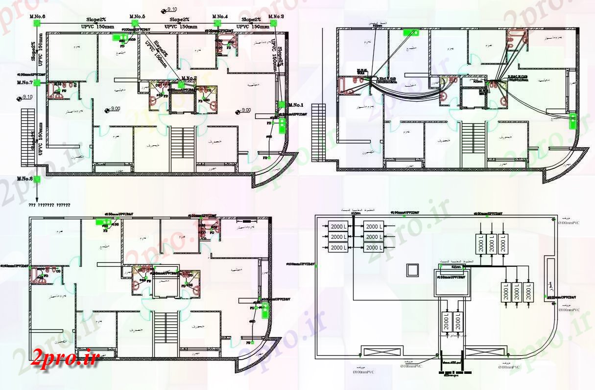 دانلود  نقشه مسکونی ، ویلا ، دوبلکس ، اپارتمان 13×24 متر (کد30246)