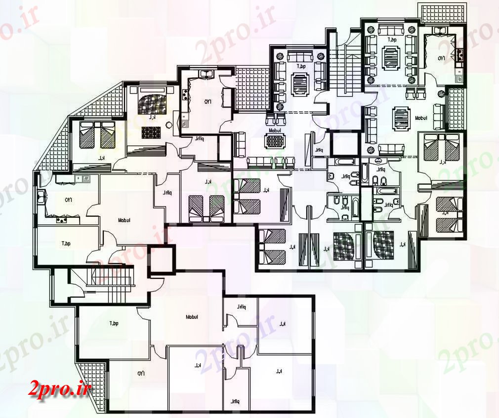 دانلود  نقشه مسکونی ، ویلا ، دوبلکس ، اپارتمان 27×31 متر (کد30336)