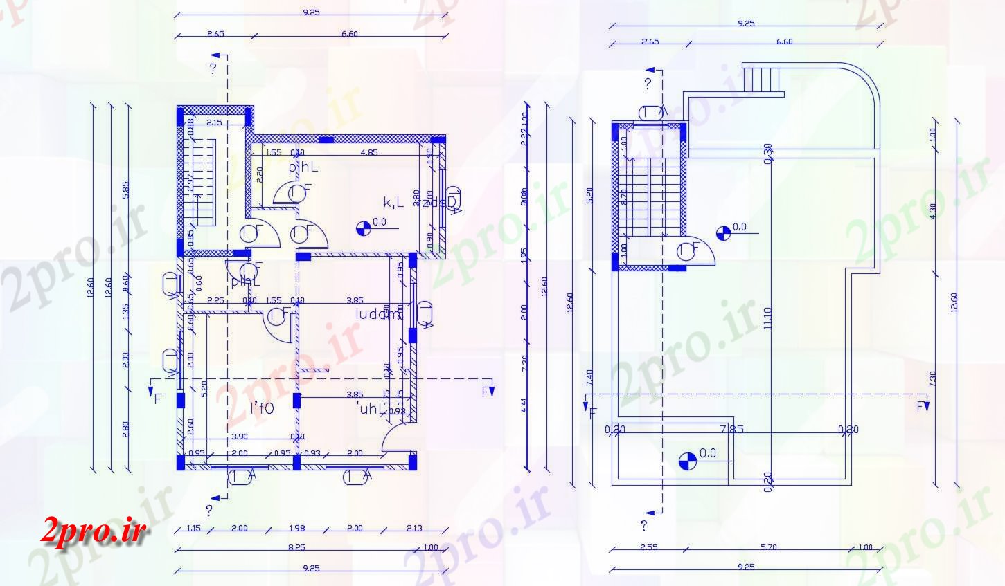 دانلود  نقشه مسکونی ، ویلا ، دوبلکس ، اپارتمان 9×13 متر (کد30378)