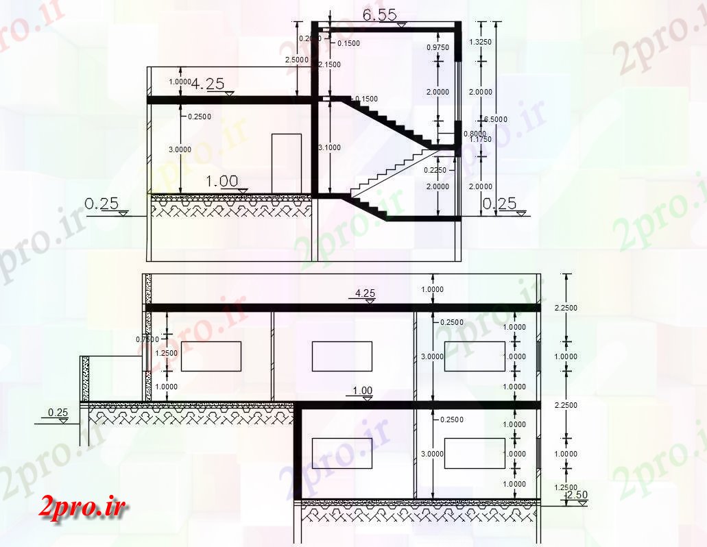 دانلود  نقشه  برش مسکونی ، ویلا ، دوبلکس ، اپارتمان   (کد30399)