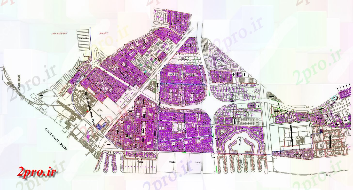 دانلود  نقشه سایت پلان ، شهرک ، بلوک بندی ، طراحی سایت   (کد30444)