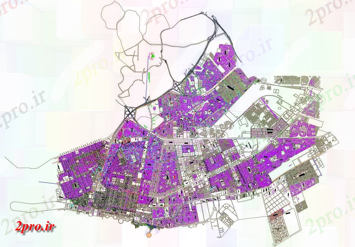 دانلود  نقشه سایت پلان ، شهرک ، بلوک بندی ، طراحی سایت   (کد30461)