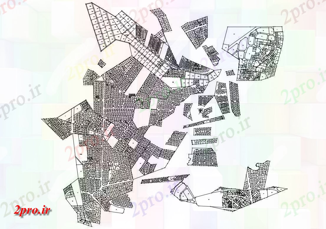 دانلود  نقشه سایت پلان ، شهرک ، بلوک بندی ، طراحی سایت   (کد30469)