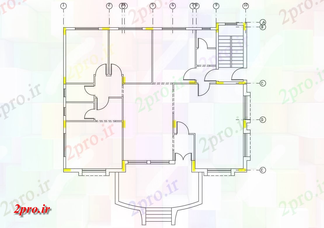 دانلود  نقشه مسکونی ، ویلا ، دوبلکس ، اپارتمان 15×15 متر (کد30473)