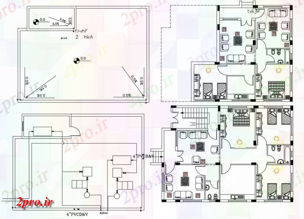 دانلود  نقشه مسکونی ، ویلا ، دوبلکس ، اپارتمان 10×14 متر (کد30489)