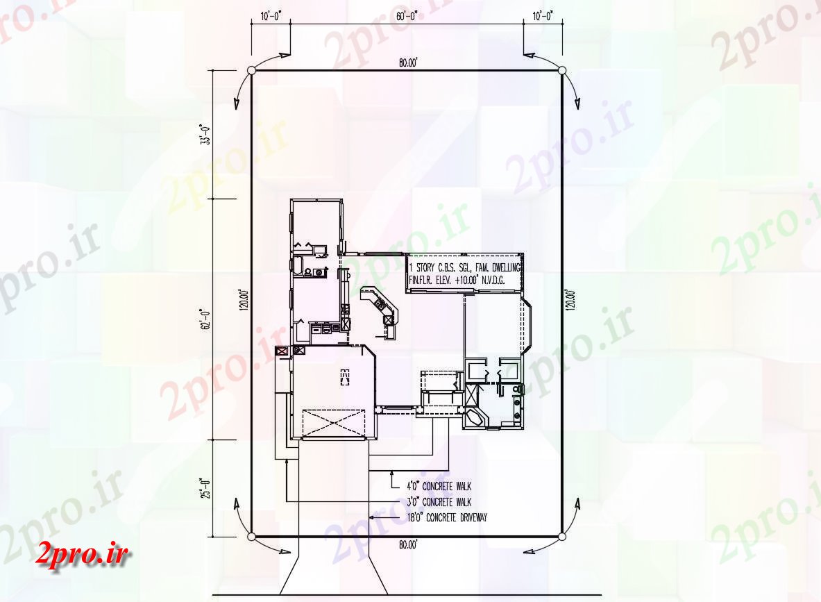 دانلود  نقشه مسکونی ، ویلا ، دوبلکس ، اپارتمان   (کد30498)