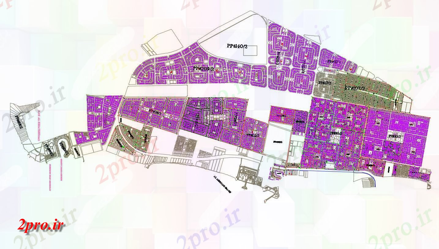 دانلود  نقشه سایت پلان ، شهرک ، بلوک بندی ، طراحی سایت   (کد30559)
