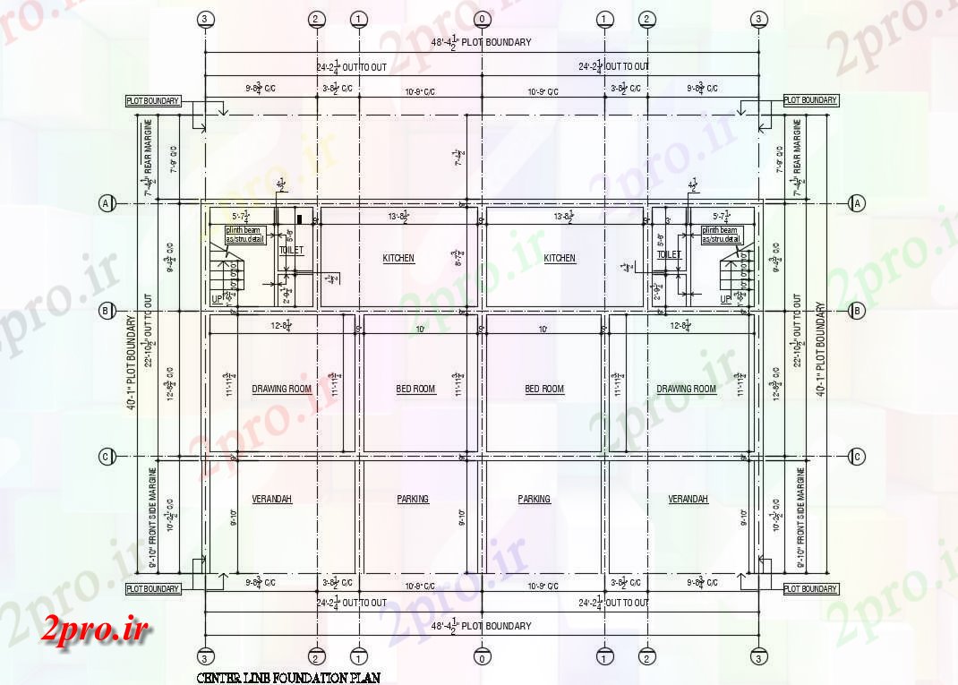 دانلود نقشه ستون گذاری مسکونی   (کد30588)