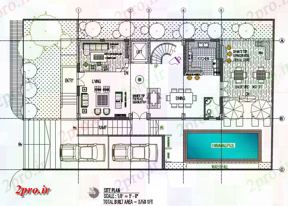 دانلود نقشه ساختمان بازرگانی تجاری اداری13×24 متر (کد33570)