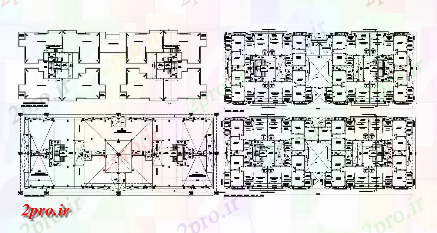 دانلود نقشه مسکونی ، ویلا ، دوبلکس ، اپارتمان 16×46 متر (کد30732)