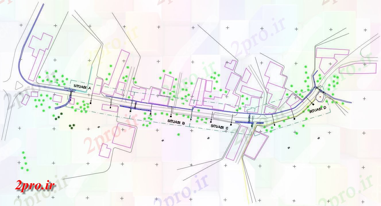 دانلود نقشه سایت پلان ، شهرک ، بلوک بندی ، طراحی سایت   (کد30888)
