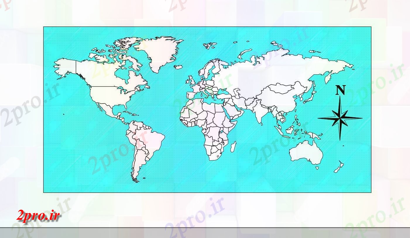 دانلود نقشه جهان  (کد30958)