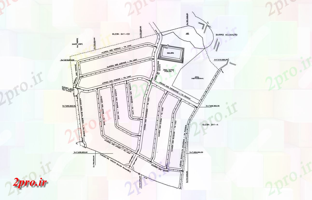 دانلود نقشه سایت پلان ، شهرک ، بلوک بندی ، طراحی سایت   (کد31109)